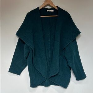 sleeping on snow by anthropologie green wool oversized cardigan cape  xs